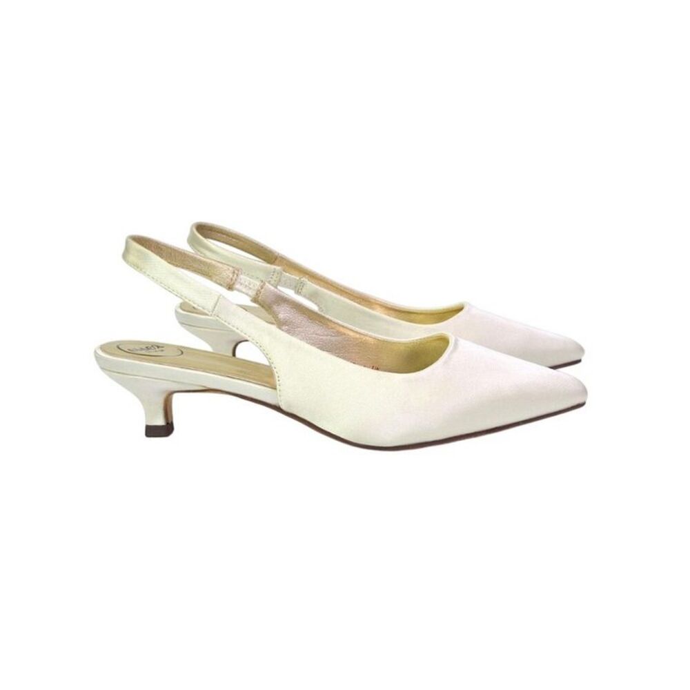 XY London Womens/Ladies Avalone Sling Back Kitten Heel Sandals / Ivory - Picture 4 of 5
